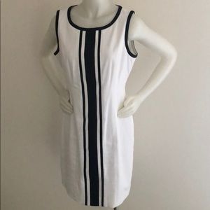 Talbots black and white no sleeve dress